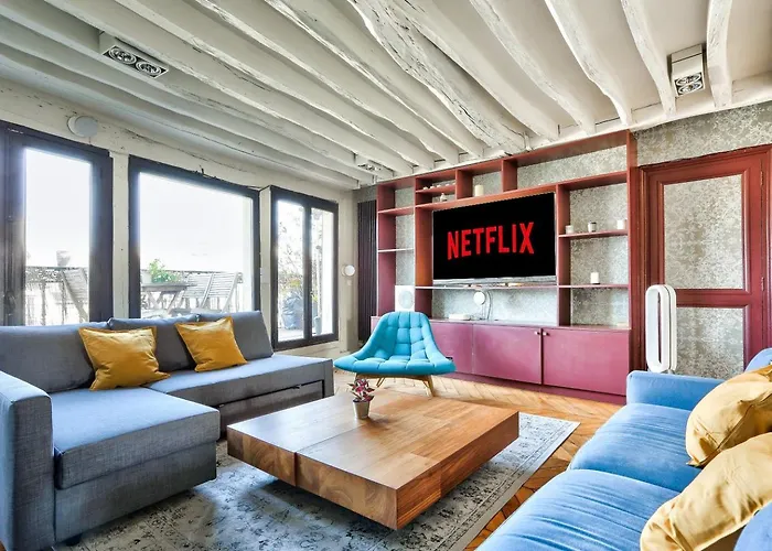 Le Marais Superb Apartment Terrace Paris Free Netflix, Francia